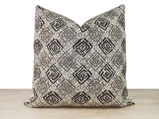 Black & Grey Multi-color Turkish Jacquard Pillow Cover