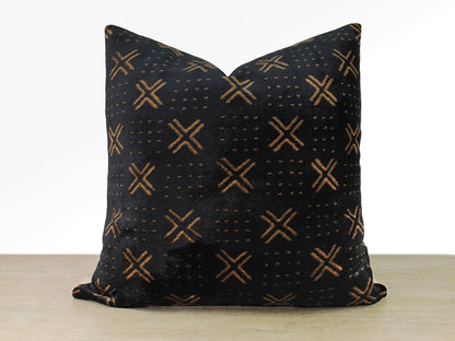Bogolan Inspired Velvet Front Pillow Cover