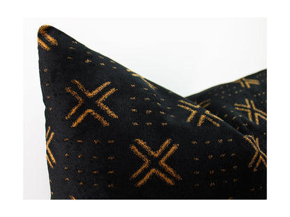 Bogolan Inspired Velvet Front Pillow Cover