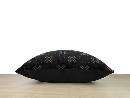 Bogolan Inspired Velvet Front Pillow Cover