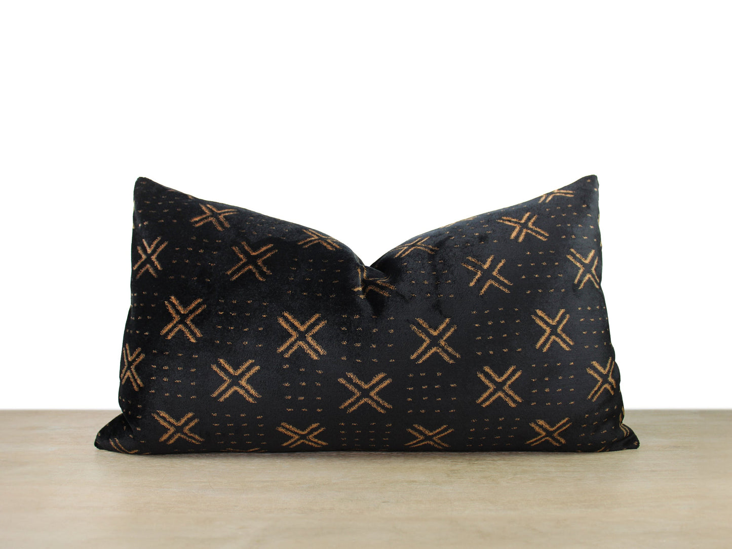 Bogolan Inspired Velvet Front Pillow Cover