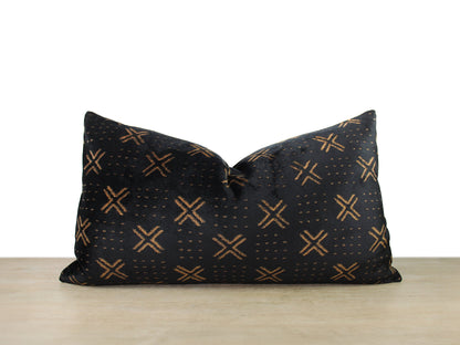 Bogolan Inspired Velvet Front Pillow Cover