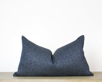 Coastal Blue SOLID Textured Throw Pillow Cover