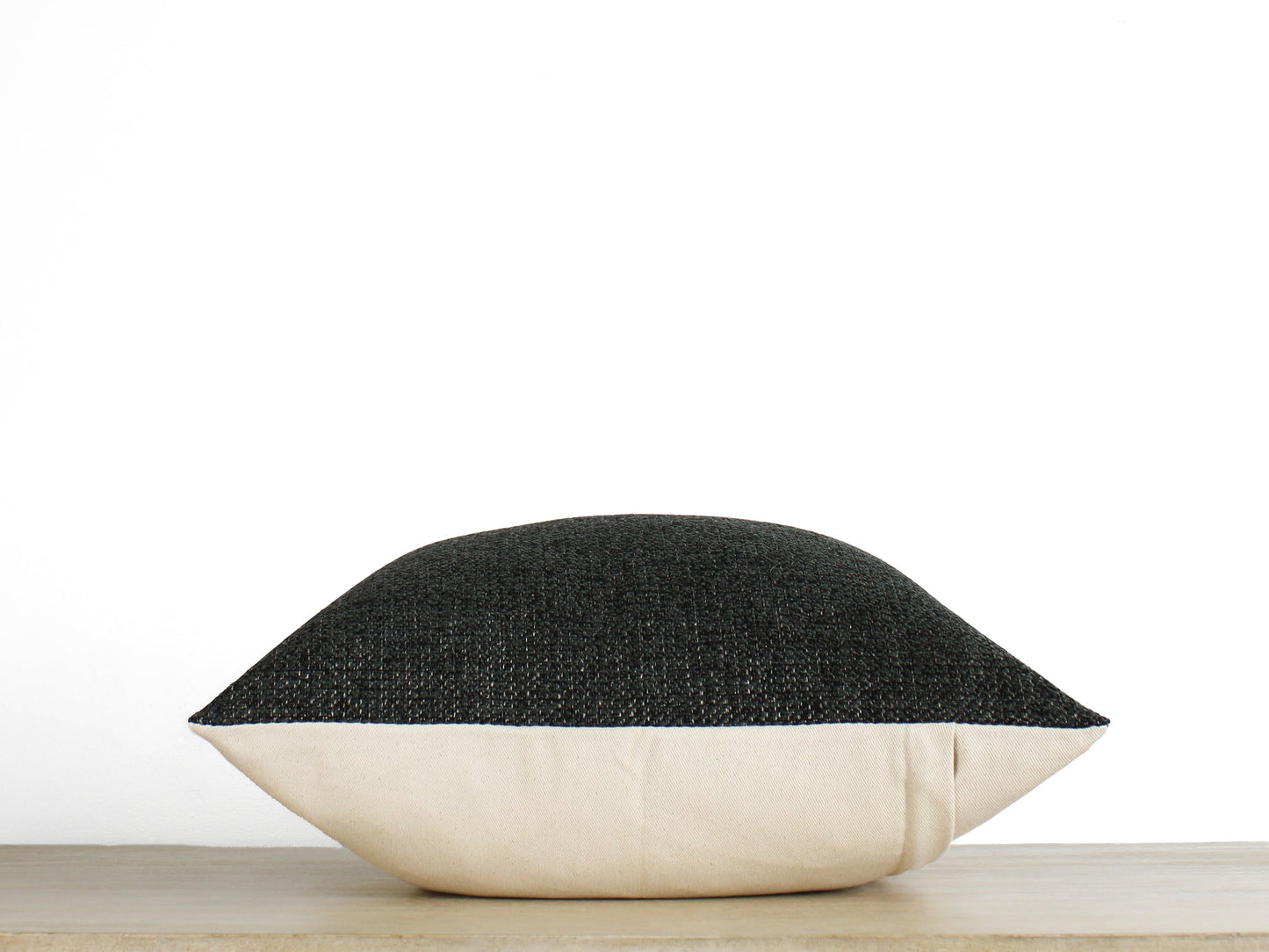 Charcoal Black SOLID Textured Throw Pillow Cover