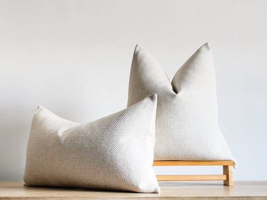 White SOLID Textured Throw Pillow Cover