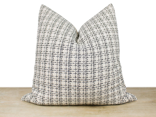 White & Black Holiday Pillow Cover in Fashion Tweed