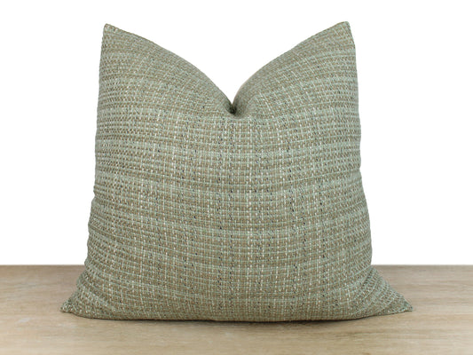 Sage Green Tweed Pillow Cover