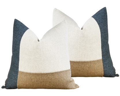 Coastal Blue AVERY Textured Throw Pillow Cover
