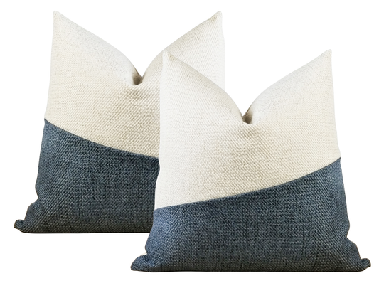 Coastal Blue LUCCA Textured Throw Pillow Cover