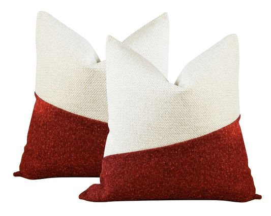 Holiday Red LUCCA Textured Throw Pillow Cover