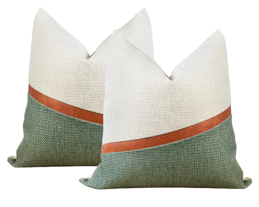 Sage Green LUCCA 3 Textured Throw Pillow Cover