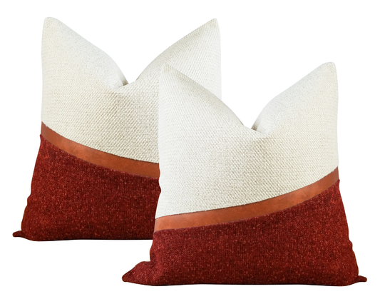 Holiday Red LUCCA 3 Textured Throw Pillow Cover